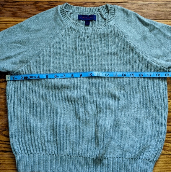Aeropostale Light Gray Knit Ribbed Sweater - Picture 6 of 8
